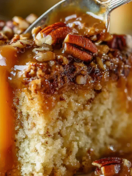 Butter Pecan Praline Poke Cake Recipe