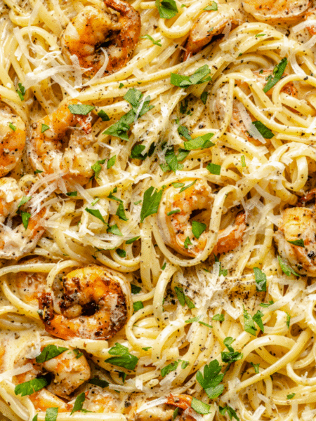 Creamy Garlic Shrimp Pasta Recipe