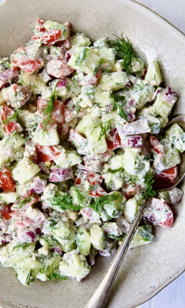 Greek Cucumber Tomato Feta Salad Recipe