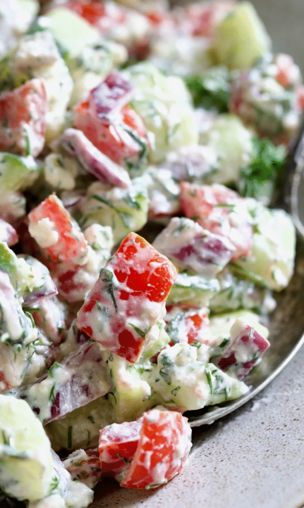 Greek Cucumber Tomato Feta Salad Recipe