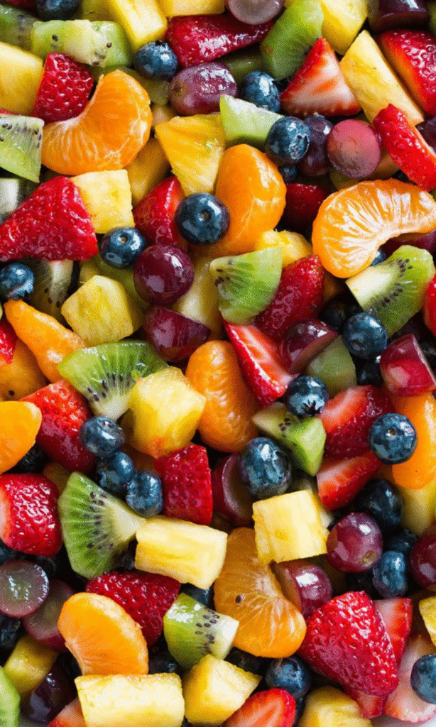Rainbow Fruit Salad With Lime Dressing
