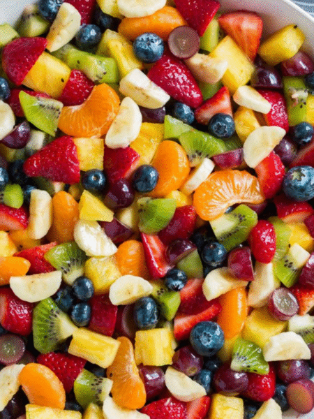 Rainbow Fruit Salad With Lime Dressing