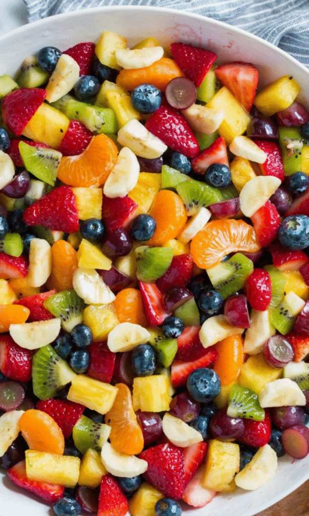 Rainbow Fruit Salad With Lime Dressing