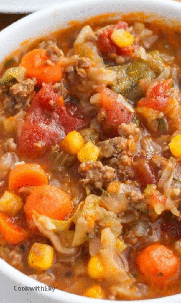 Easy Ground Beef Vegetable Soup Recipe