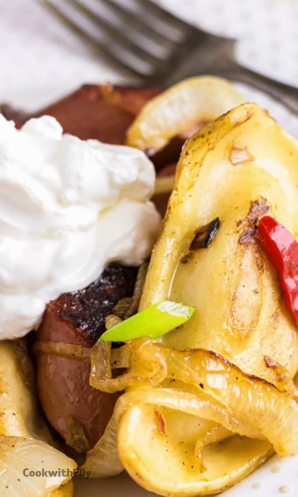 Crockpot Pierogi Casserole with Kielbasa Recipe