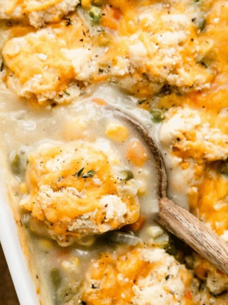 Chicken Pot Pie Casserole with Biscuit-Style Crust Recipe