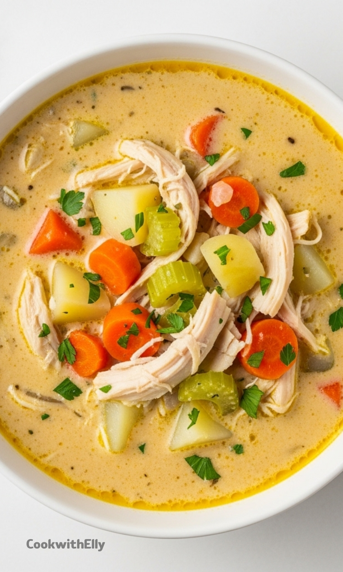 Creamy Chicken Soup Recipe - cookwithelly.com