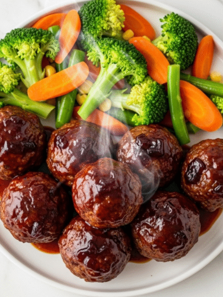 Crockpot Grape Jelly & BBQ Meatballs Recipe