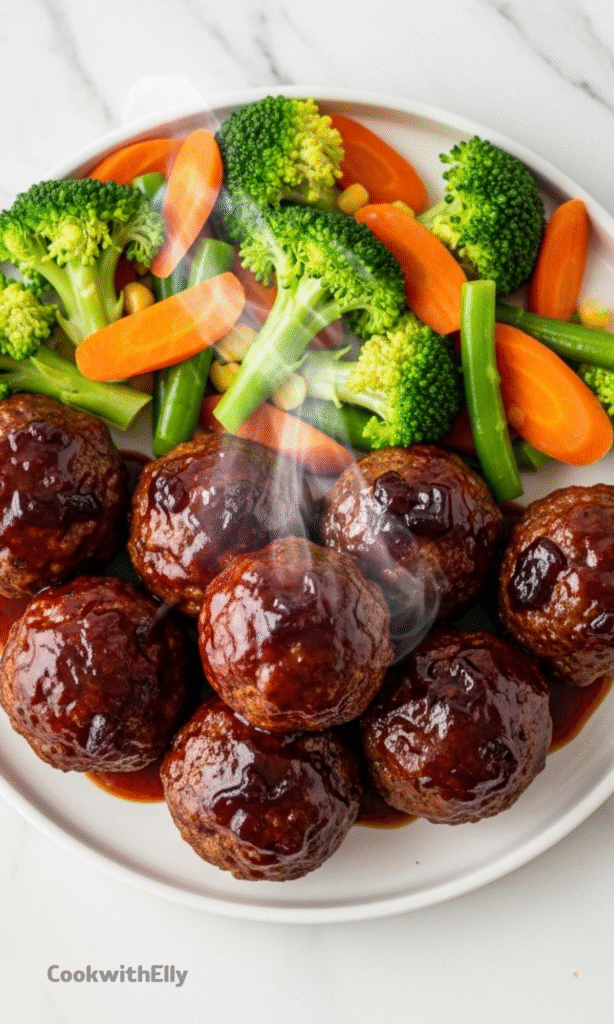 Crockpot Grape Jelly & BBQ Meatballs Recipe