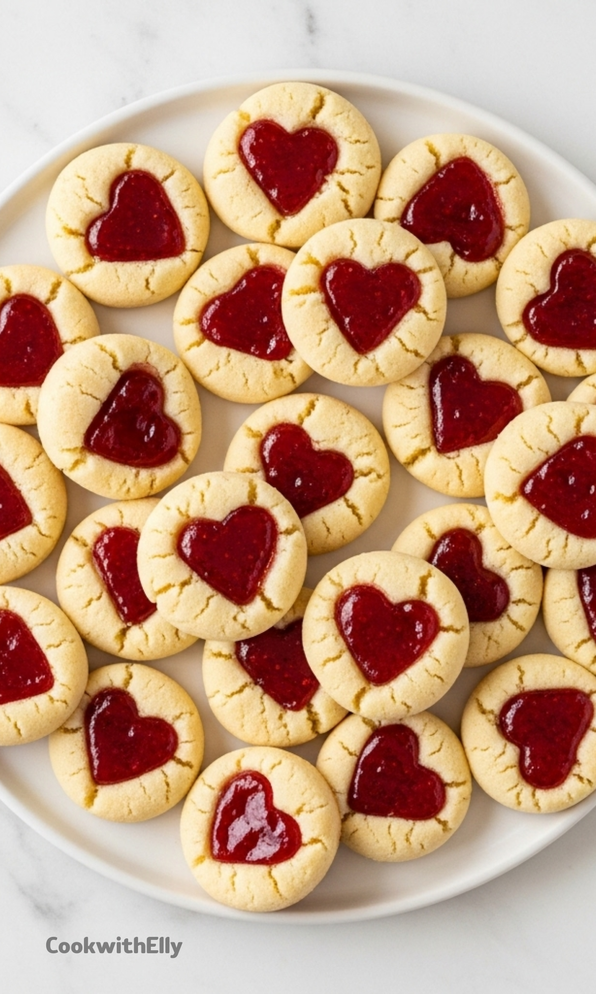 Thumbprint Heart Cookies Recipe - cookwithelly.com