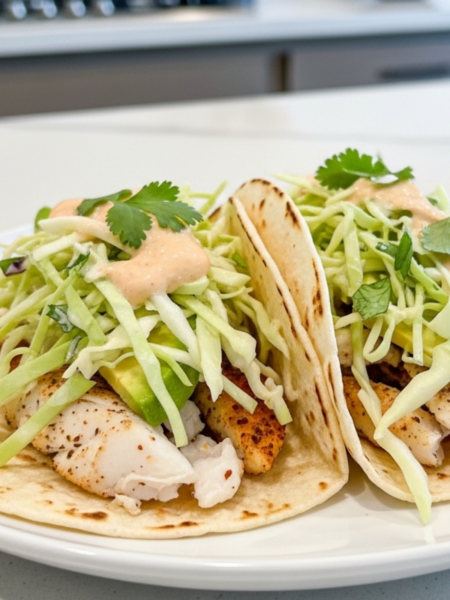 Fish Tacos with Cabbage Slaw Recipe
