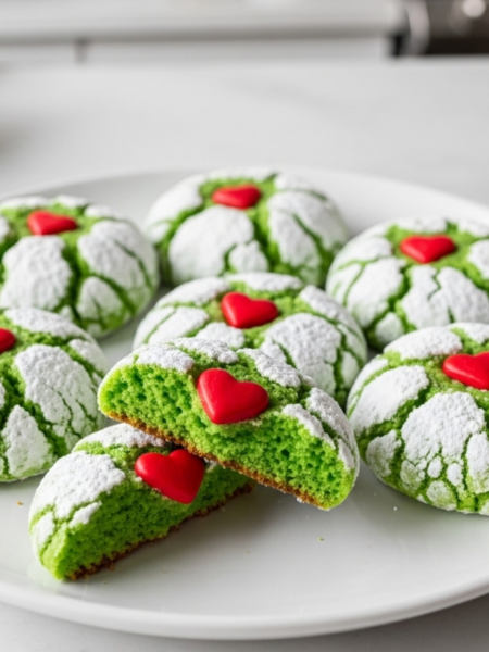 Grinch Crinkle Cookies Recipe