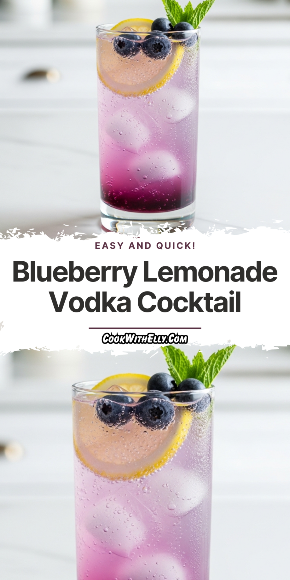 Blueberry Lemonade Vodka Cocktail Recipe - cookwithelly.com