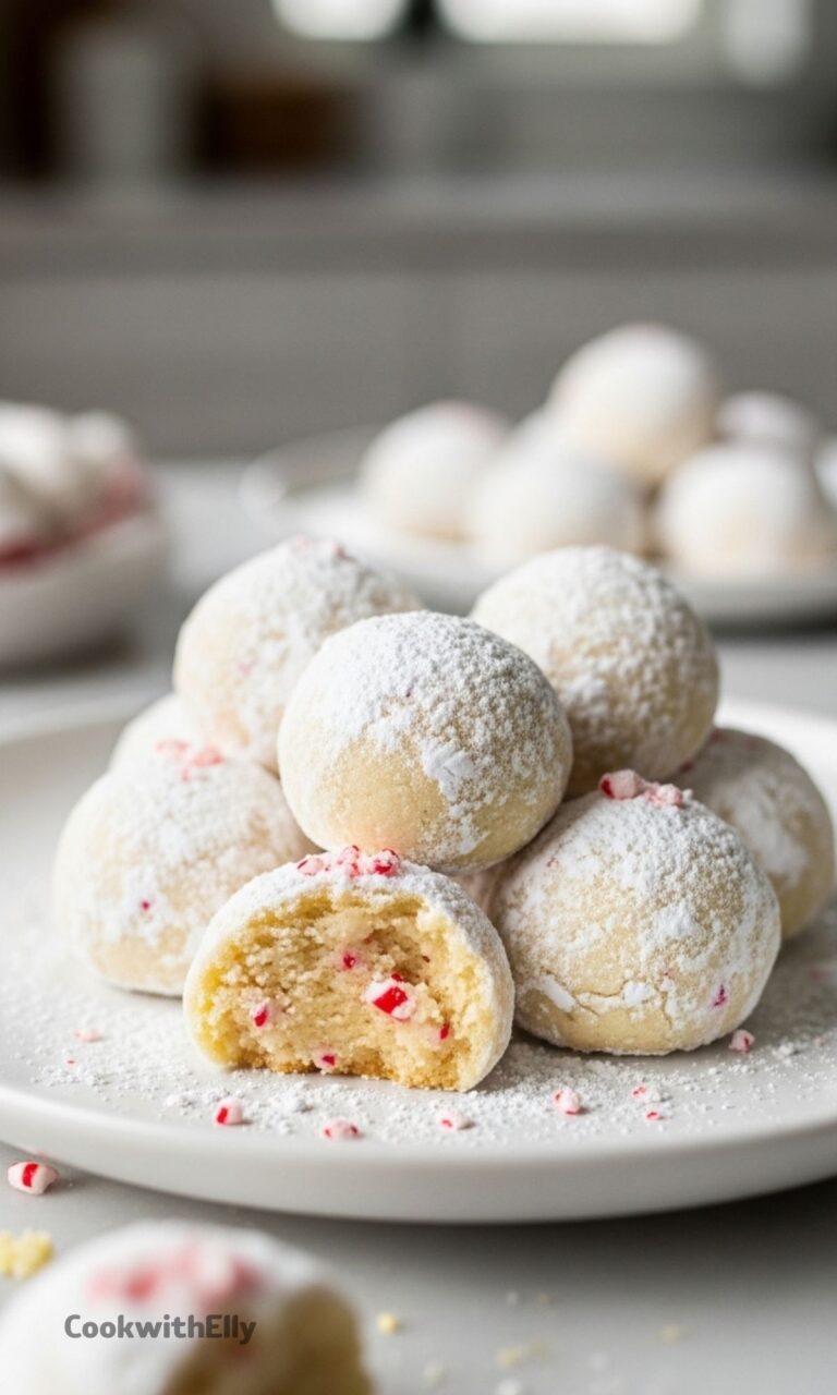 Peppermint Snowball Cookies Recipe