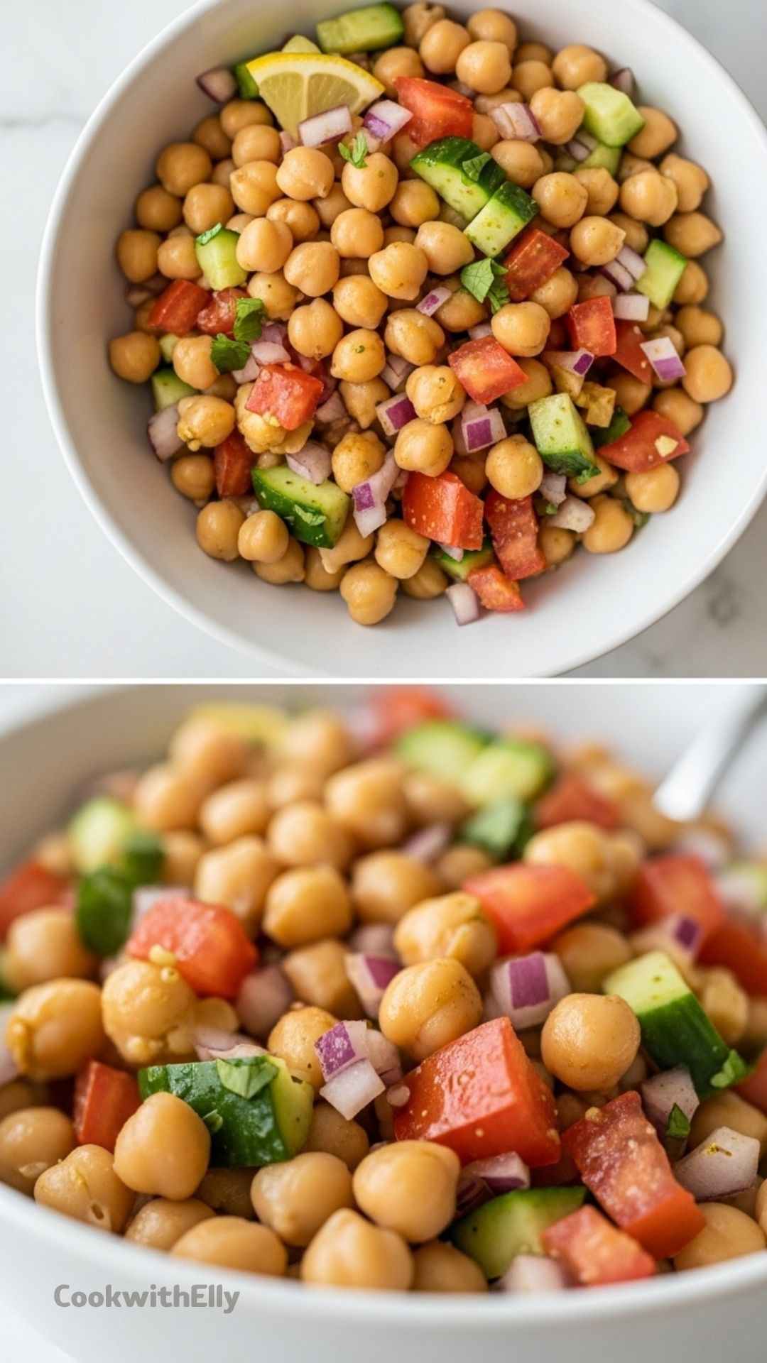 Indian spiced Chickpea Salad Recipe - cookwithelly.com
