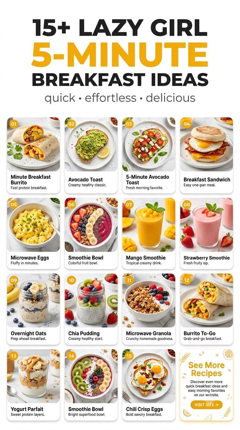 15+ Lazy Girl 5-Minute Breakfast Ideas