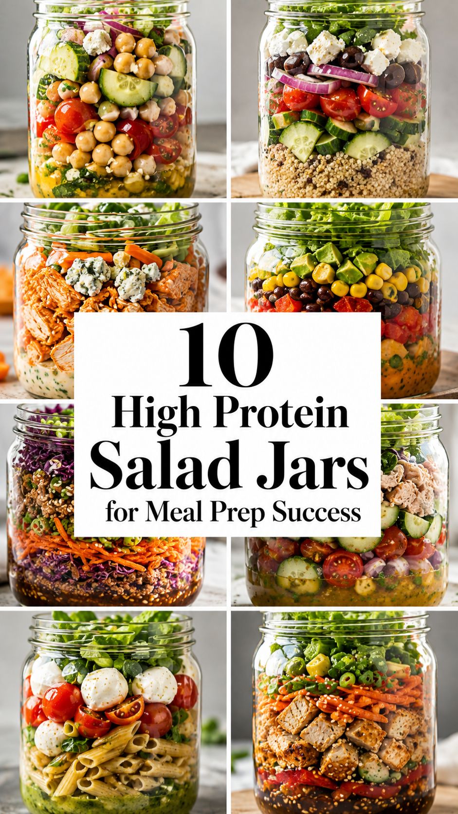 10 High Protein Salad Jars for Meal Prep Success