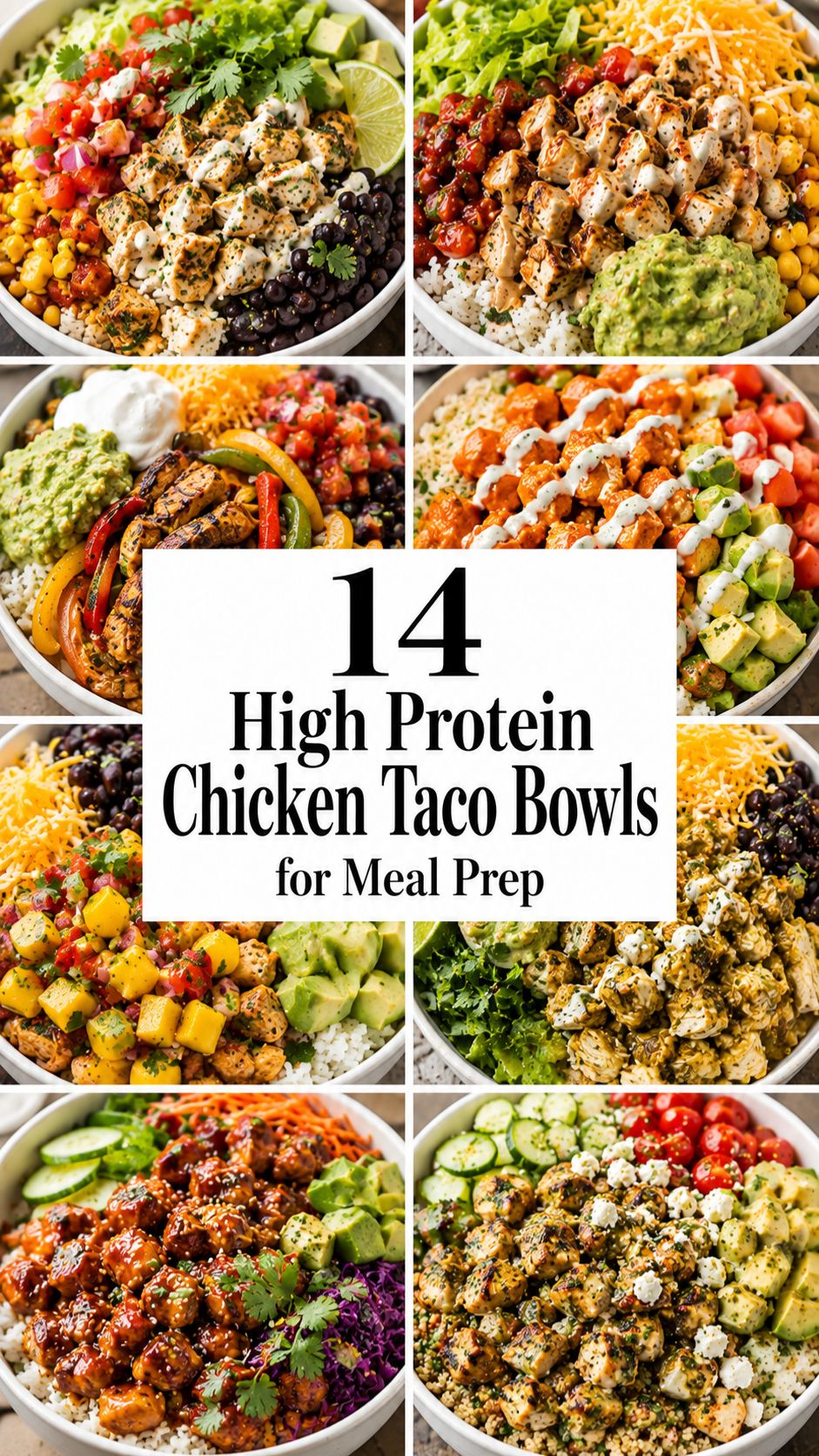 14 High Protein Chicken Taco Bowls for Meal Prep