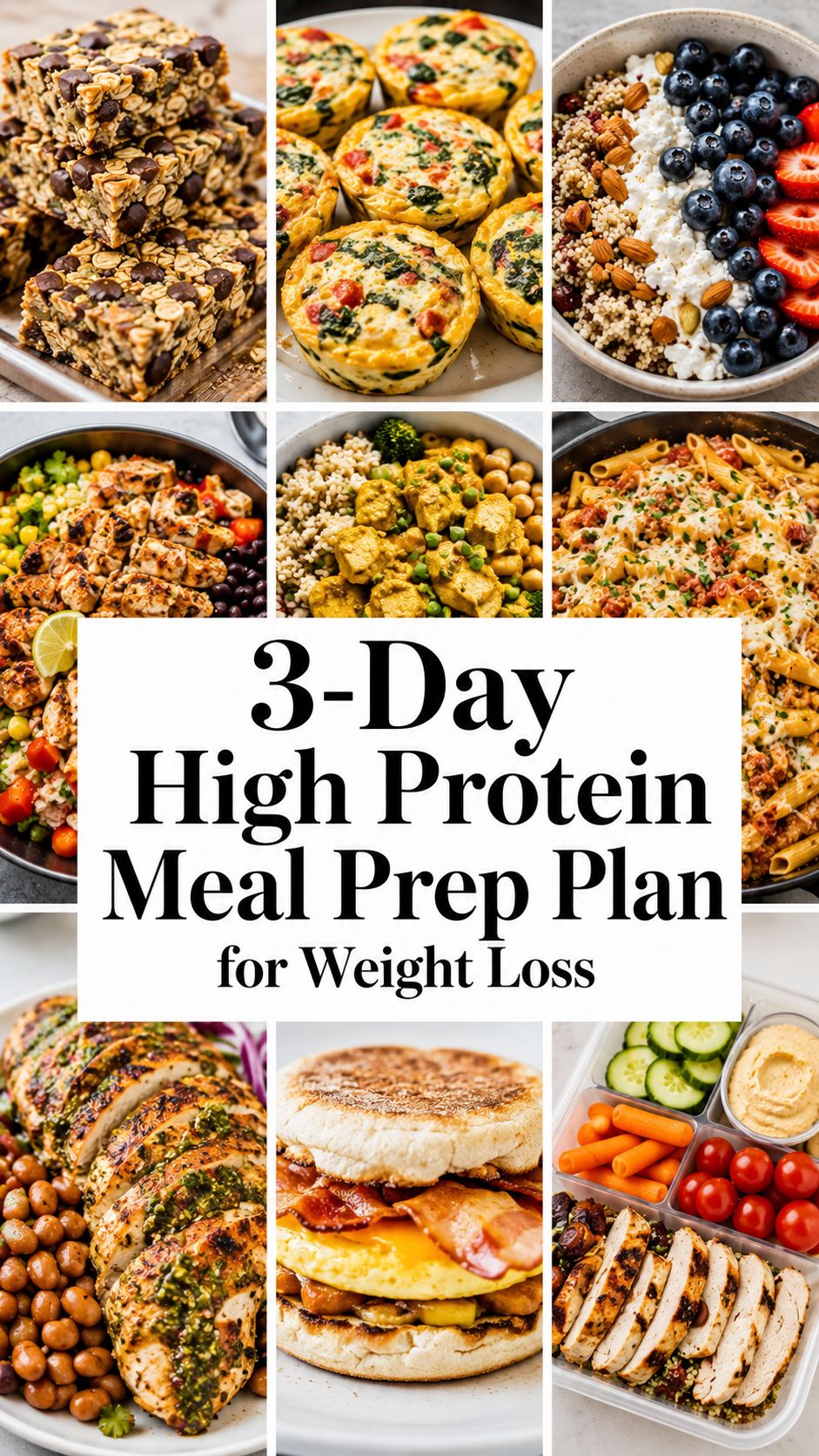 3-Day High Protein Meal Prep Plan for Weight Loss