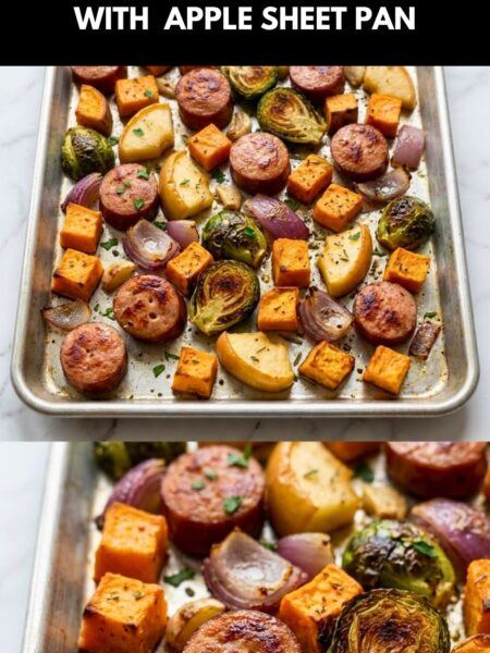 Autumn Sausage Veggie and Apple Sheet Pan Dinner Recipe